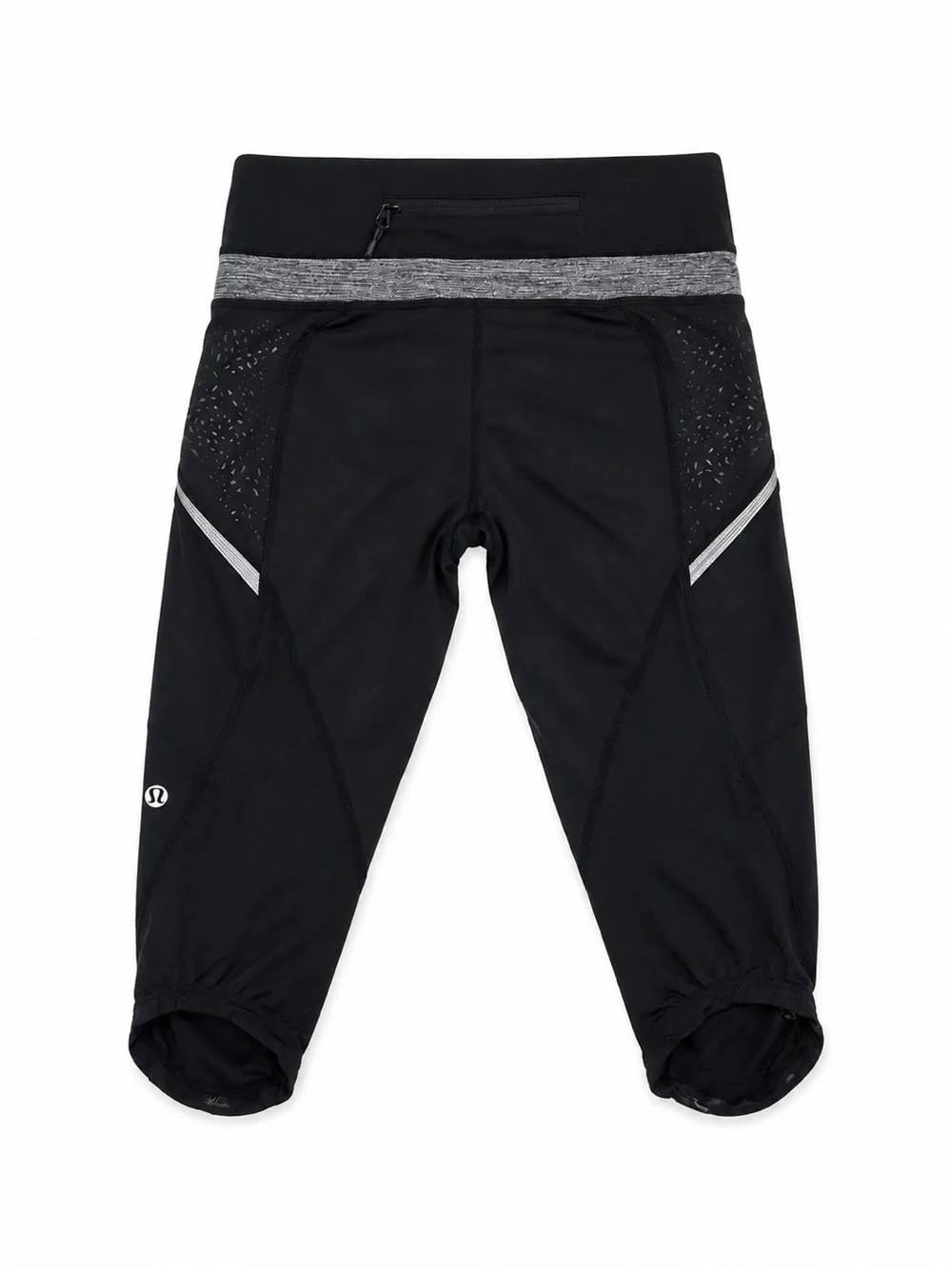 Lululemon Run Inspire Crop Leggings Black Reflective Mesh Size 4